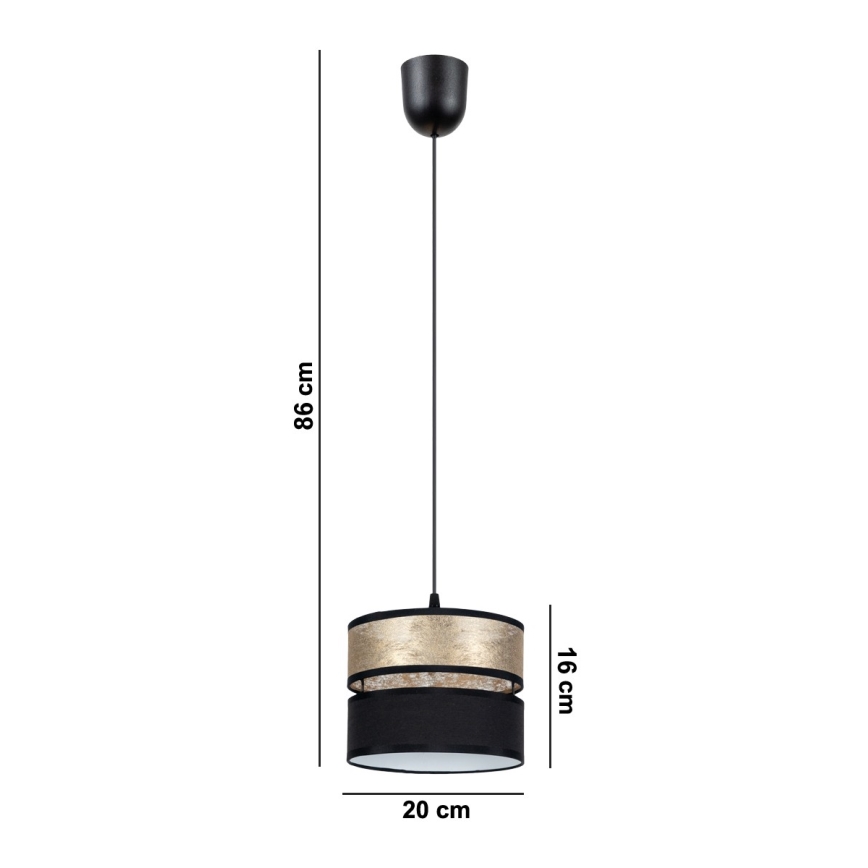 Hanglamp aan een koord LIMA 1xE27/60W/230V gouden/zwart