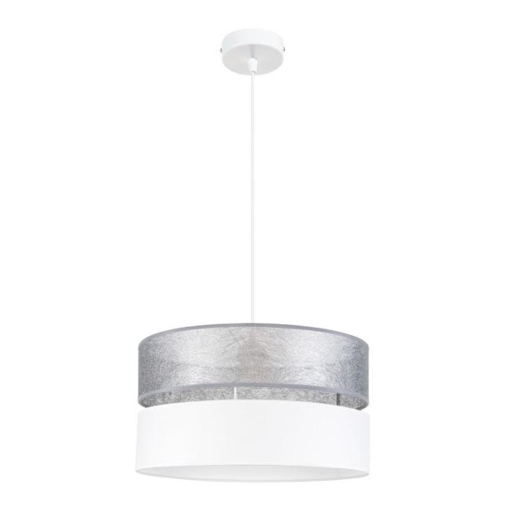 Hanglamp aan een koord LIMA 1xE27/60W/230V zilver/wit