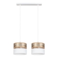 Hanglamp aan een koord LIMA 2xE27/60W/230V gouden/wit