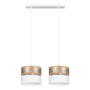 Hanglamp aan een koord LIMA 2xE27/60W/230V gouden/wit