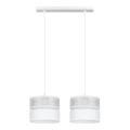 Hanglamp aan een koord LIMA 2xE27/60W/230V zilver/wit