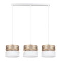 Hanglamp aan een koord LIMA 3xE27/60W/230V gouden/wit