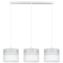 Hanglamp aan een koord LIMA 3xE27/60W/230V zilver/wit