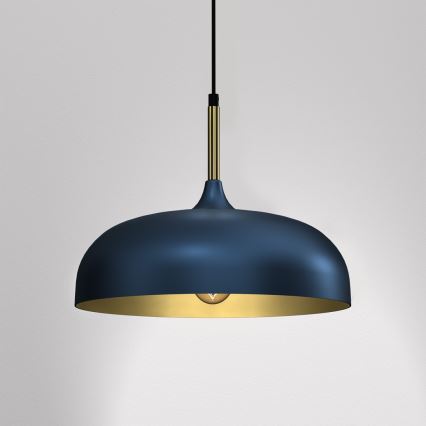 Hanglamp aan een koord LINCOLN 1xE27/60W/230V d. 35 cm blauw