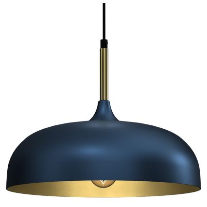 Hanglamp aan een koord LINCOLN 1xE27/60W/230V d. 35 cm blauw