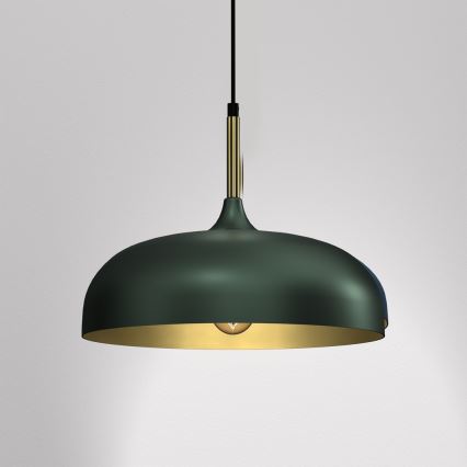 Hanglamp aan een koord LINCOLN 1xE27/60W/230V d. 35 cm groen