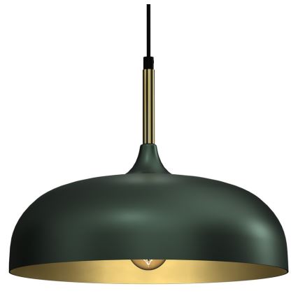 Hanglamp aan een koord LINCOLN 1xE27/60W/230V d. 35 cm groen