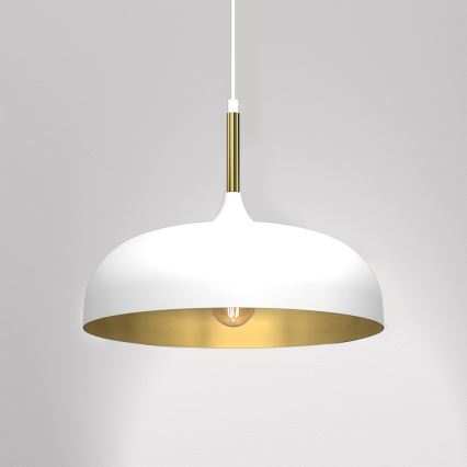 Hanglamp aan een koord LINCOLN 1xE27/60W/230V d. 35 cm wit