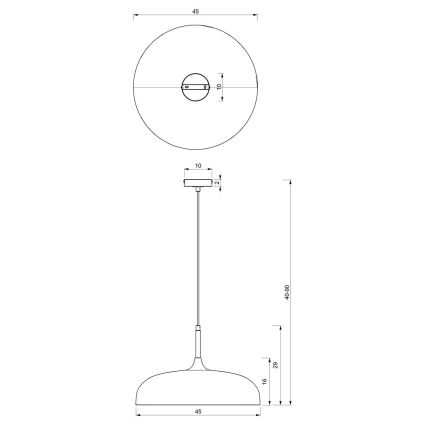 Hanglamp aan een koord LINCOLN 1xE27/60W/230V d. 45 cm blauw