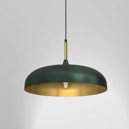 Hanglamp aan een koord LINCOLN 1xE27/60W/230V d. 45 cm groen