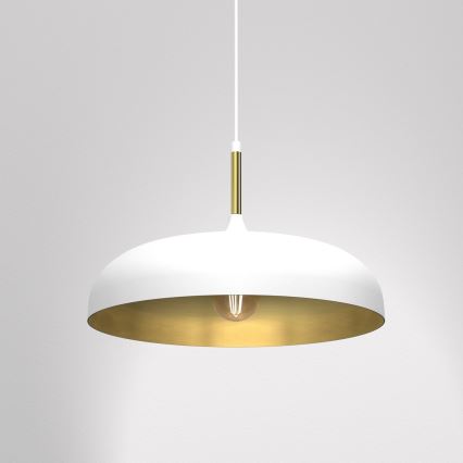 Hanglamp aan een koord LINCOLN 1xE27/60W/230V d. 45 cm wit