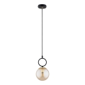 Hanglamp aan een koord LISTER 1xE14/10W/230V zwart/gerookt beige