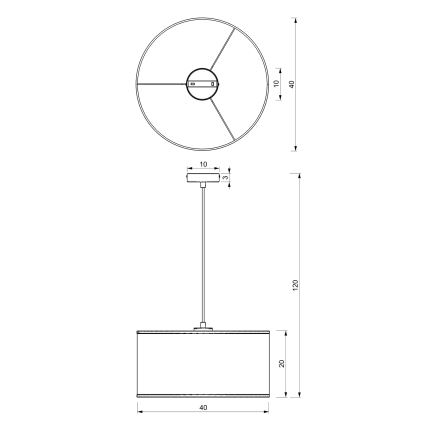 Hanglamp aan een koord LOFT SHADE 1xE27/60W/230V diameter 40 cm zwart/gouden