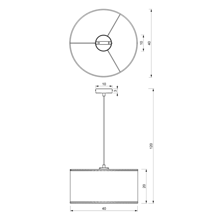 Hanglamp aan een koord LOFT SHADE 1xE27/60W/230V diameter 40 cm zwart/gouden