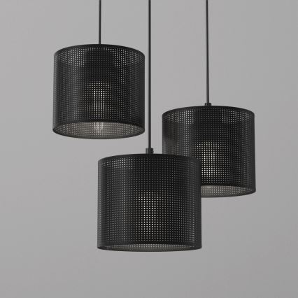 Hanglamp aan een koord LOFT SHADE 3xE27/60W/230V zwart