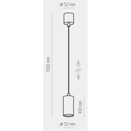 Hanglamp aan een koord LOGAN BLACK 1xGU10/10W/230V