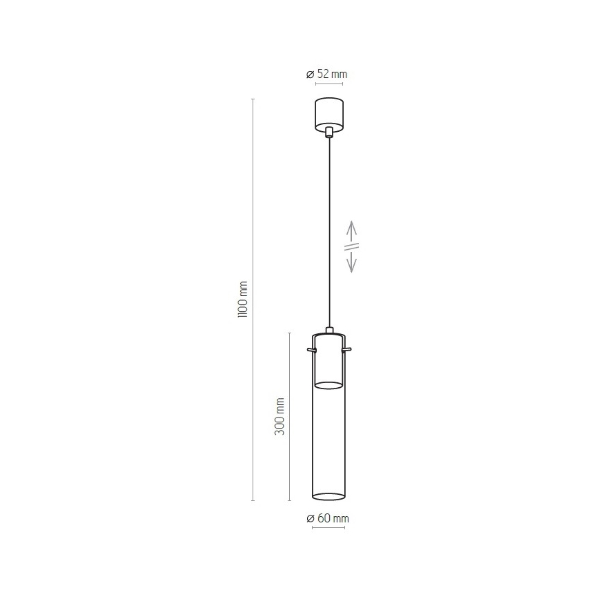 Hanglamp aan een koord LOOK GRAPHITE 1xGU10/10W/230V