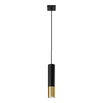 Hanglamp aan een koord LOOPEZ 1xGU10/40W/230V zwart/goud