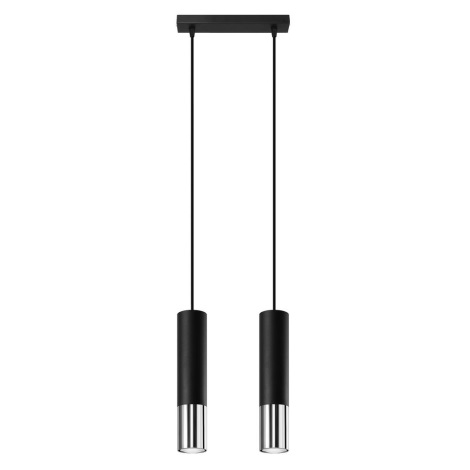 Hanglamp aan een koord LOOPEZ 2xGU10/40W/230V zwart/chroom