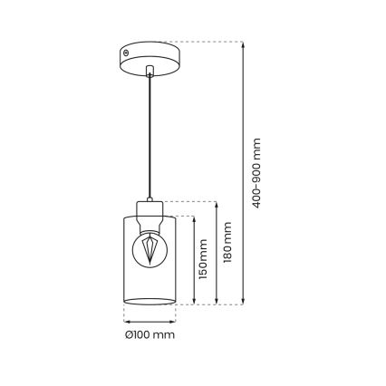 Hanglamp aan een koord MADERA 1xE27/60W/230V wit/hout