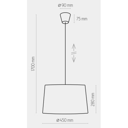 Hanglamp aan een koord MAJA 1xE27/25W/230V grijs