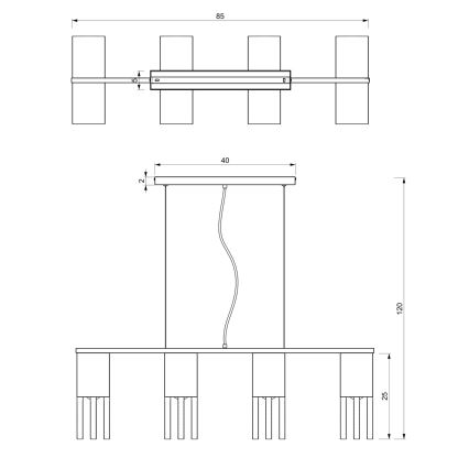 Hanglamp aan een koord MALM 4xE27/60W/230V