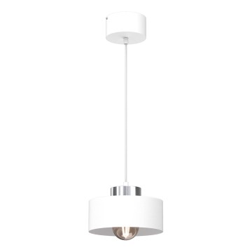 Hanglamp aan een koord MARTI 1xE27/15W/230V wit/glanzend chroom