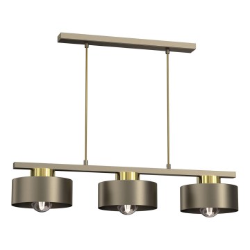 Hanglamp aan een koord MARTI 3xE27/15W/230V messing/goud