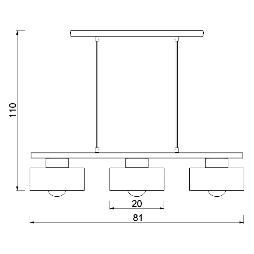 Hanglamp aan een koord MARTI 3xE27/15W/230V wit/glanzend chroom