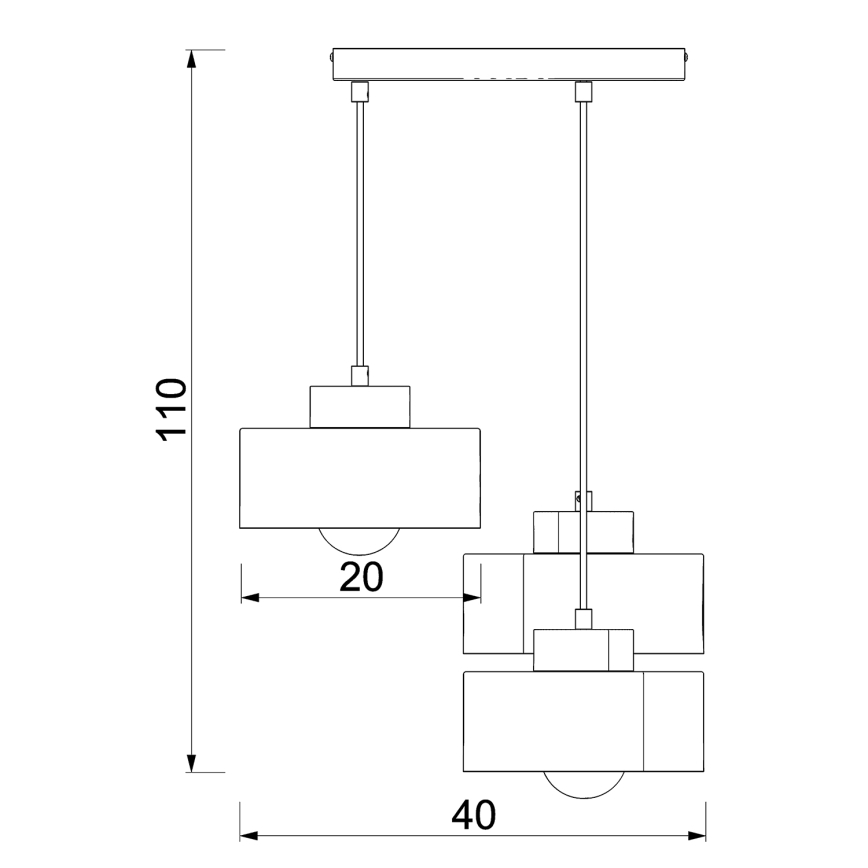 Hanglamp aan een koord MARTI 3xE27/15W/230V wit/glanzend chroom