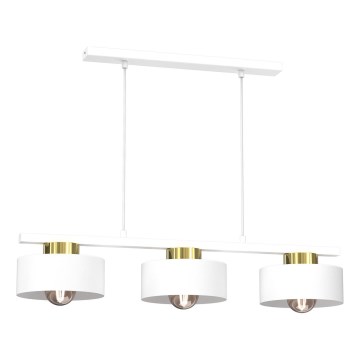 Hanglamp aan een koord MARTI 3xE27/15W/230V wit/goud