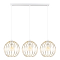 Hanglamp aan een koord MATT 3xE27/60W/230V wit/gouden