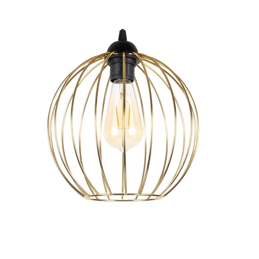 Hanglamp aan een koord MATT 3xE27/60W/230V zwart/gouden