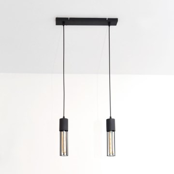 Hanglamp aan een koord MELODY 2xE27/15W/230V zwart