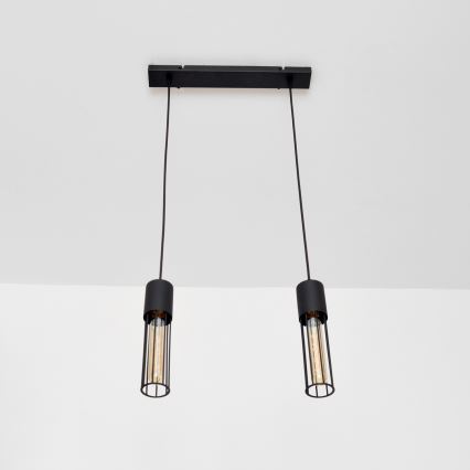 Hanglamp aan een koord MELODY 2xE27/15W/230V zwart