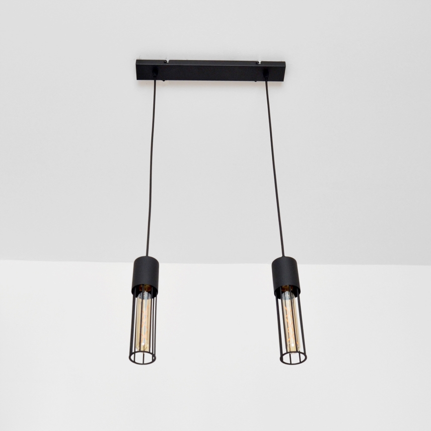 Hanglamp aan een koord MELODY 2xE27/15W/230V zwart