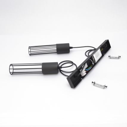 Hanglamp aan een koord MELODY 2xE27/15W/230V zwart