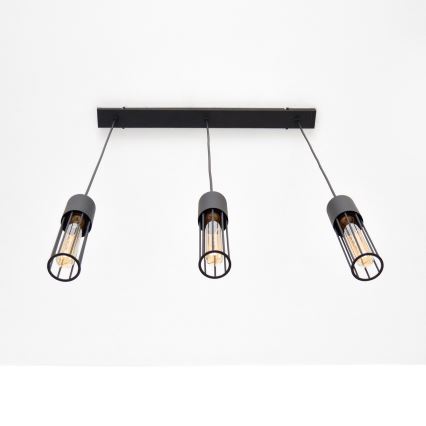 Hanglamp aan een koord MELODY 3xE27/15W/230V zwart
