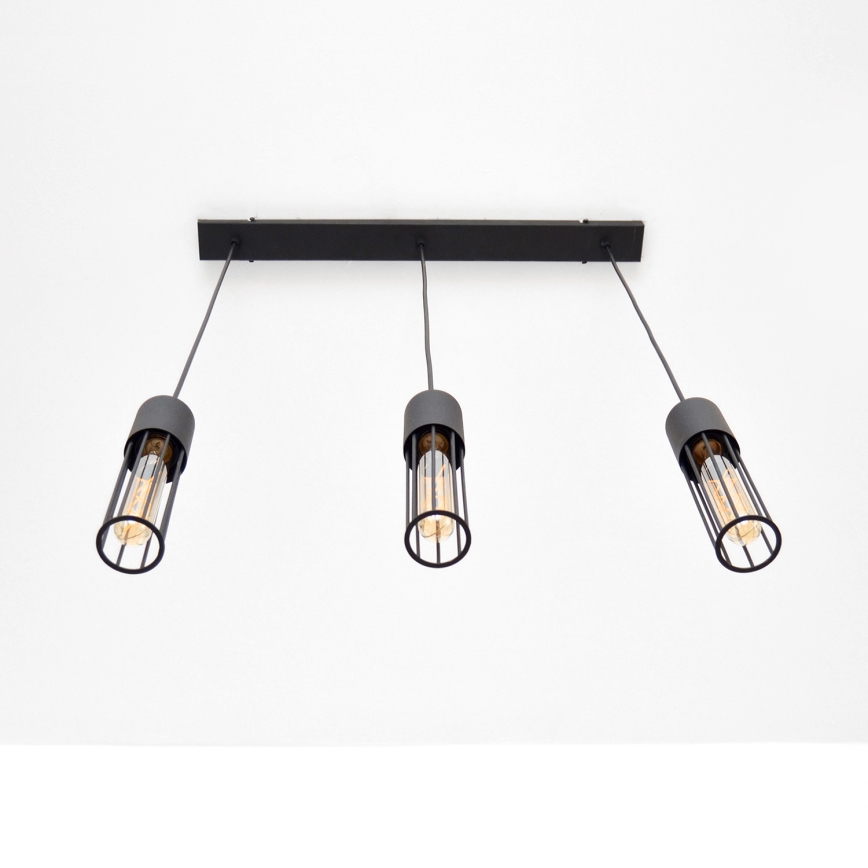 Hanglamp aan een koord MELODY 3xE27/15W/230V zwart