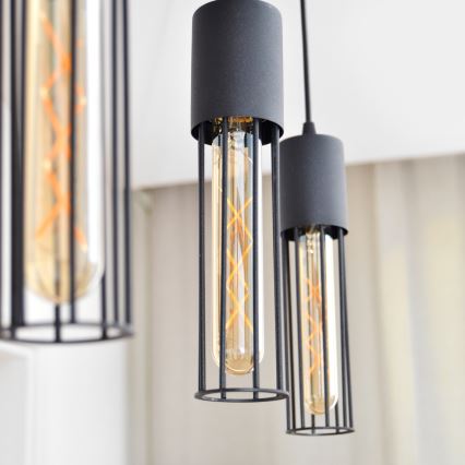 Hanglamp aan een koord MELODY 3xE27/15W/230V zwart