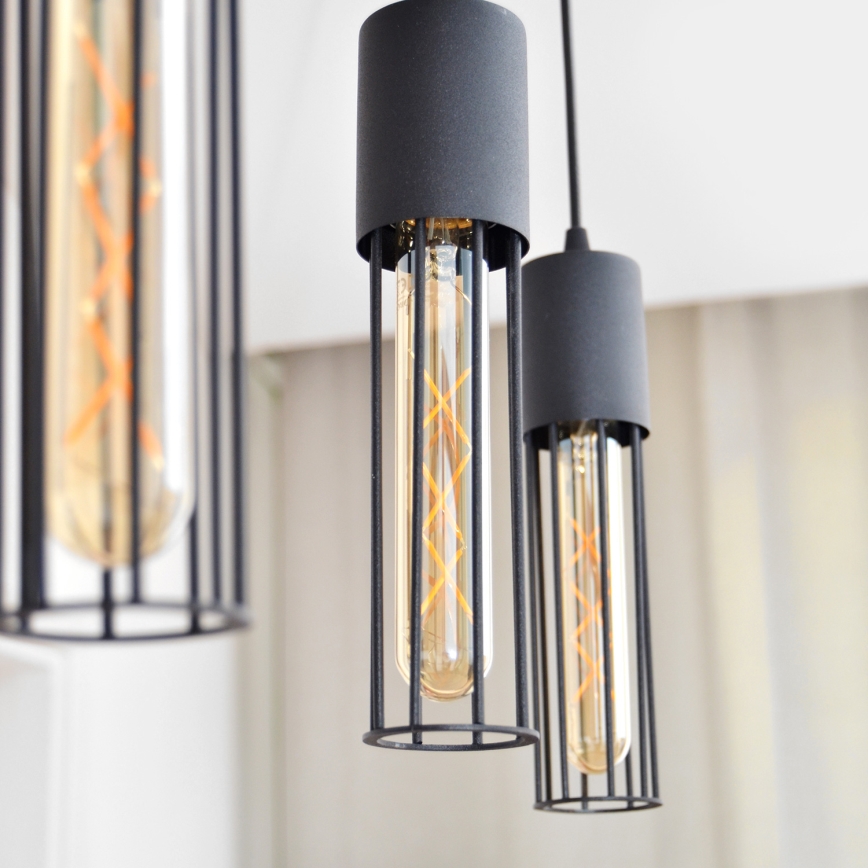 Hanglamp aan een koord MELODY 3xE27/15W/230V zwart