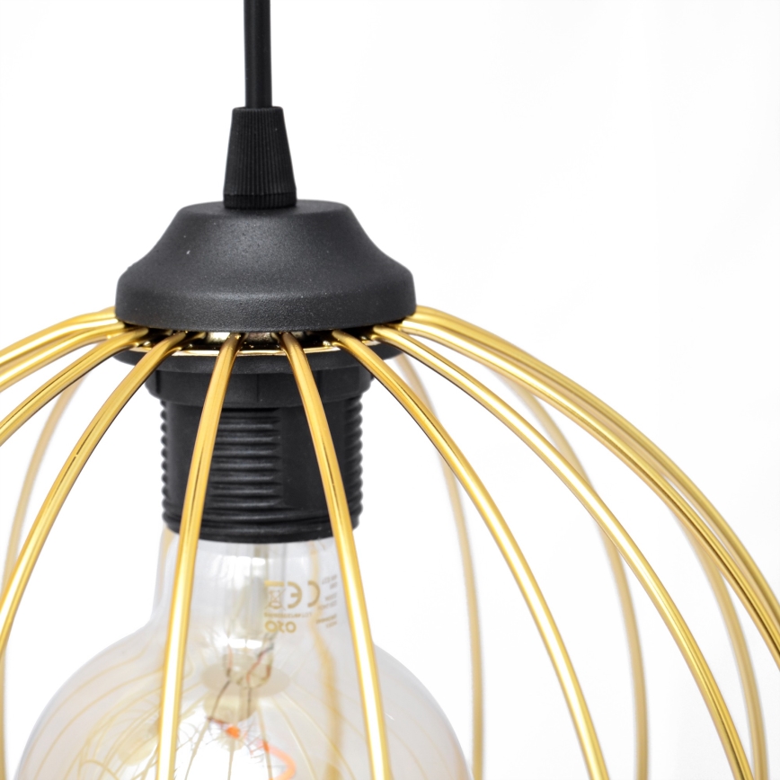 Hanglamp aan een koord MERCURE 2xE27/15W/230V goud/zwart