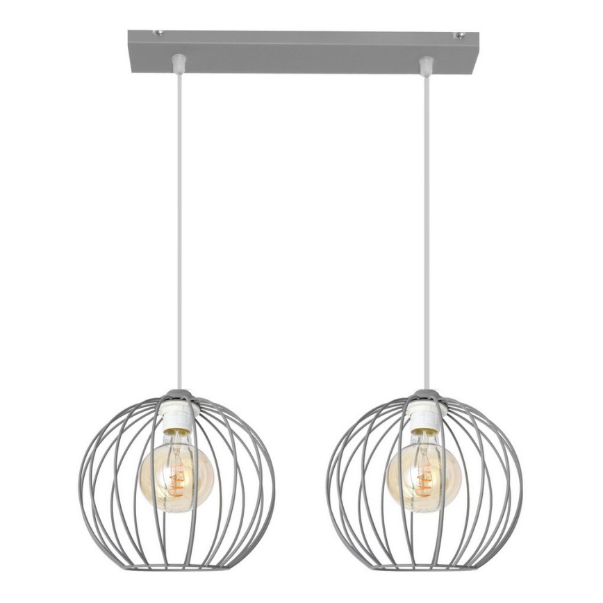Hanglamp aan een koord MERCURE 2xE27/15W/230V grijs