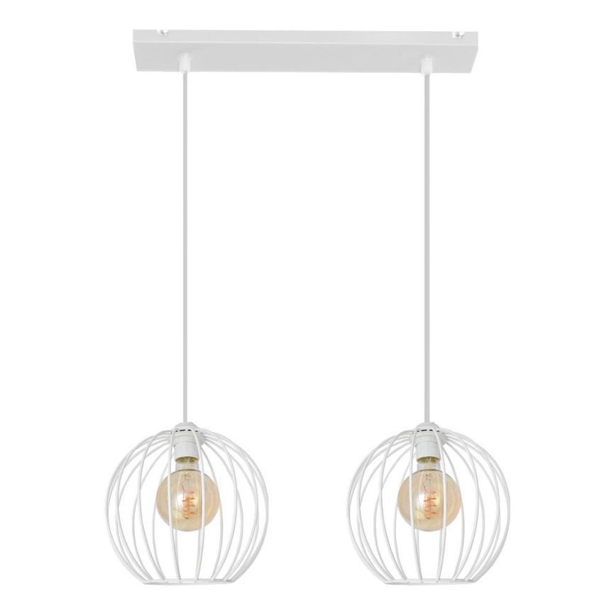 Hanglamp aan een koord MERCURE 2xE27/15W/230V wit