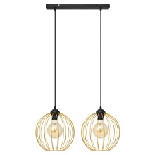 Hanglamp aan een koord MERCURE 2xE27/60W/230V goud/zwart