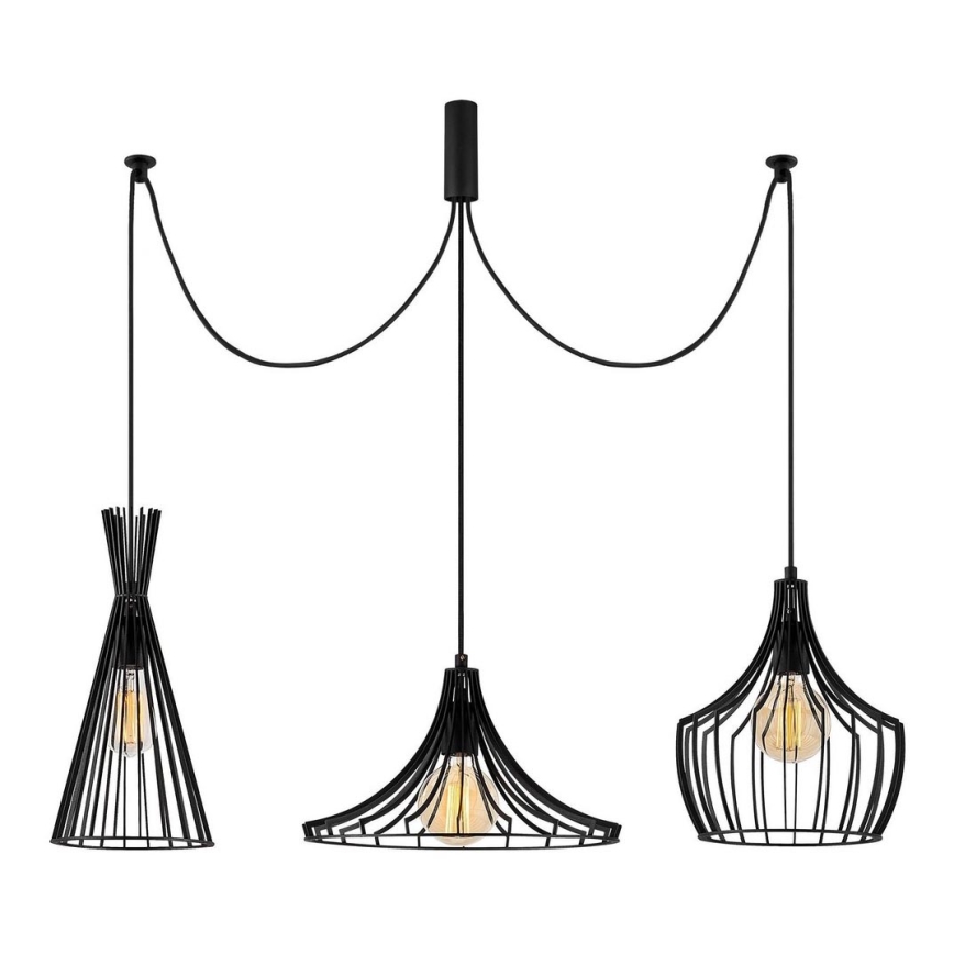Hanglamp aan een koord MEZOPOTAMYA 3xE27/40W/230V spin