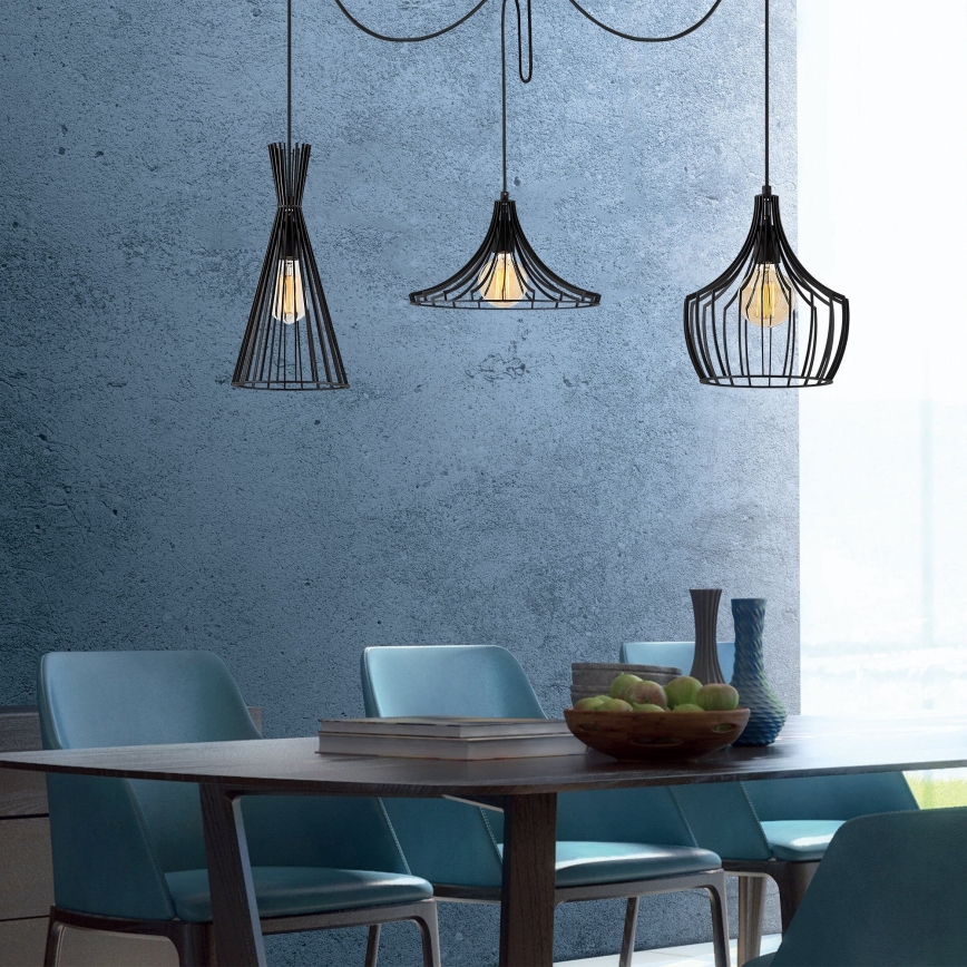 Hanglamp aan een koord MEZOPOTAMYA 3xE27/40W/230V spin
