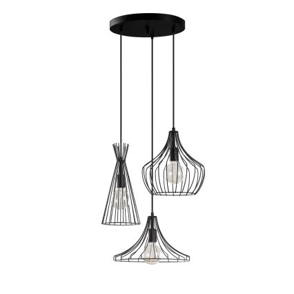 Hanglamp aan een koord MEZOPOTAMYA 3xE27/40W/230V zwart