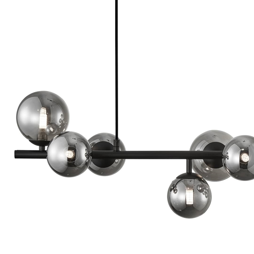 Hanglamp aan een koord MILA 10xG9/9W/230V zwart/grijs