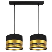 Hanglamp aan een koord MILO 2xE27/60W/230V goud/zwart